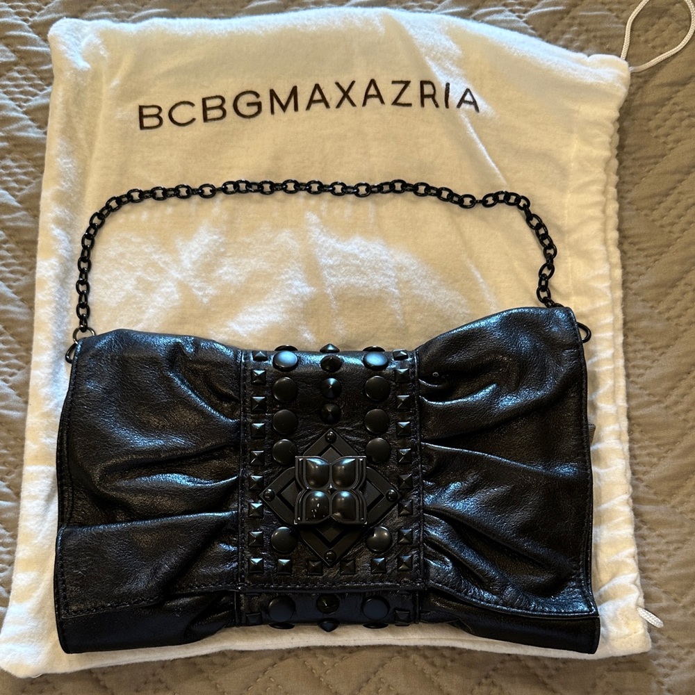 BCBGMaxAzria Studded Black Clutch